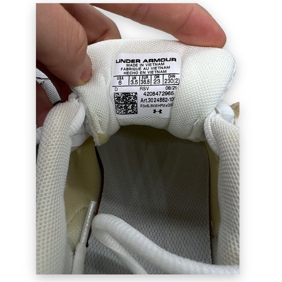 Under Armour Womens Charged Assert 9 White Black Size 6 Running Shoes Women - Picture 8 of 12